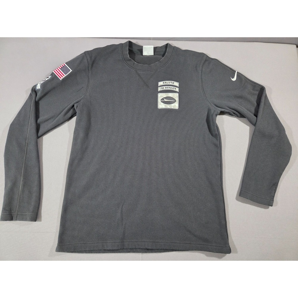 Nike Salute To Service Thermal Mens Medium Gray NFL Waffle Military Pullover